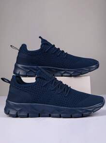 Men's Mesh Casual Shoes Lightweight And Comfortable Flat Shoes Walking Shoes Running Shoes Tennis Sneakers Ladies Shoes Unisex - Navy Blue - View 6