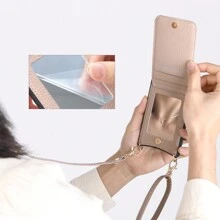 兼容 iPhone 日记本风格单肩颈斜挎包，配有手机壳和肩带，女式拉链手机套，舒适的卡包和零钱包，可调节且优雅，防水防摔，礼物