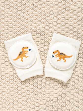 1pair Baby Crawling Knee Pads, With Embroidery Design, Anti-Slip Breathable Mesh Material, Suitable For 0-3 Years Old Infants For Crawling, Learning To Walk, Outdoor/Indoor Activities, And Slip Resistance Protection