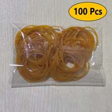 High-Elasticity Yellow Rubber Bands - 100/300 Piece, 38Mm Diameter, Natural Rubber For Office, School, And Home Back To School