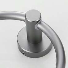 Towel Ring Gun Grey, Bath Hand Towel Ring Thicken Space Aluminum Round Towel Holder For Bathroom - 灰色 - 查看 6