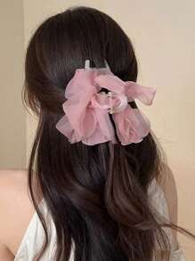 蝴蝶结雪纺飘带优雅十字发爪情人节情人爪夹发夹发夹发夹发夹发夹秋冬发饰女士度假装女士 - 彩色 - 查看 10