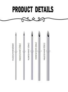 CIZME 5/25pcs Sterile Puncture Needles Piercing Needles, 12G/14G/16G/18G/ 20G Disposable Sterile Stainless Steel Hollow Piercing Needles For Ear Nose Septum Belly Tongue Eyebrow Nipple Lip Piercing - Sterile Puncture Needle - View 2