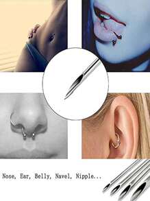 CIZME 5/25pcs Sterile Puncture Needles Piercing Needles, 12G/14G/16G/18G/ 20G Disposable Sterile Stainless Steel Hollow Piercing Needles For Ear Nose Septum Belly Tongue Eyebrow Nipple Lip Piercing - Sterile Puncture Needle - View 3