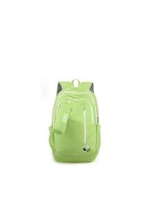 2 piezas Mochilas de moda y sencillas (unisex) con cierre de cremallera de nylon, con estuche para lápices, adecuadas para estudiantes de primaria y secundaria para uso diario - A - Ver 5