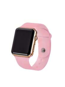 2 件套时尚可爱方形数字电子手表，家庭礼物，情人节，返校 - 彩色 - 查看 3