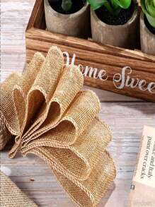 Burlap Roll Fabric Ribbon, Burlap Ribbon For Crafts, Burlap Flower Wrap, Rustic Ribbon For Gifts, Holidays And Decorations - Khaki - View 1