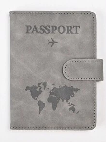 1 件多功能 RFID 屏蔽变色 PU 皮革旅行护照夹带地图图案，适用于商务旅行和户外旅行旅行用品旅行组织者旅行物品旅行钱包护照夹护照钱包海滩度假包夏季 - 彩色 - 查看 11