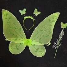 3 Stücke/Set Schmetterlings-Flügel Kostüm für Erwachsene zu Halloween, Frauen Schmetterlingsflügel, glänzende Engelflügel für Karneval und Partys