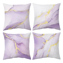 4 Vỏ Gối Có Họa Tiết Đá Cẩm Thạch Vàng Tím, Vỏ Gối Nghệ Thuật Polyester Trừu Tượng Hiện Đại Vỏ Gối Vuông Mềm, Cho Phòng Khách, Phòng Ngủ, Ghế Sofa, Giường, Xe Hơi, Trang Trí Nhà Cửa (Không Có Lõi Gối) - Nhiều màu - Xem 9