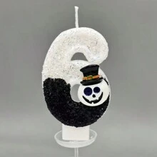 1 pieza Decoración de pastel de Halloween, velas digitales, decoración de pastel de murciélago negro fantasma de alta gama, suministros para fiesta de fotografía de atmósfera - multicolor - Ver 27