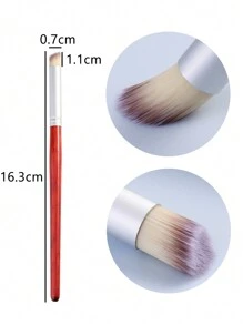 2 Packs Thick Head Nail Art Smudge Brush Nail Art Gradient Blush Brush, Gradient Purple Hair Brush Red Brown Wooden Handle Nail Painting Brush For Home DIY Nail Art Tools - Multicolor - View 4