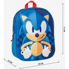 Cerdá Sonic 3D  Children's Backpack - Ideal For Little  Fans. Three-Dimensional Design And Vibrant Character Details. Perfect For Carrying School Supplies And Accessories - Multicolor - View 2