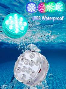 4/2/1pc Waterproof Submersible LED Lights, Outdoor Lights 16 Color Changing Christmas Lights Underwater Lights For Ponds Battery Operated ,Suitable For Night Swimming Home Parties,Outdoor Garden,Courtyard,Festival,Christmas,Weddin Party Decoration,Christmas Gift