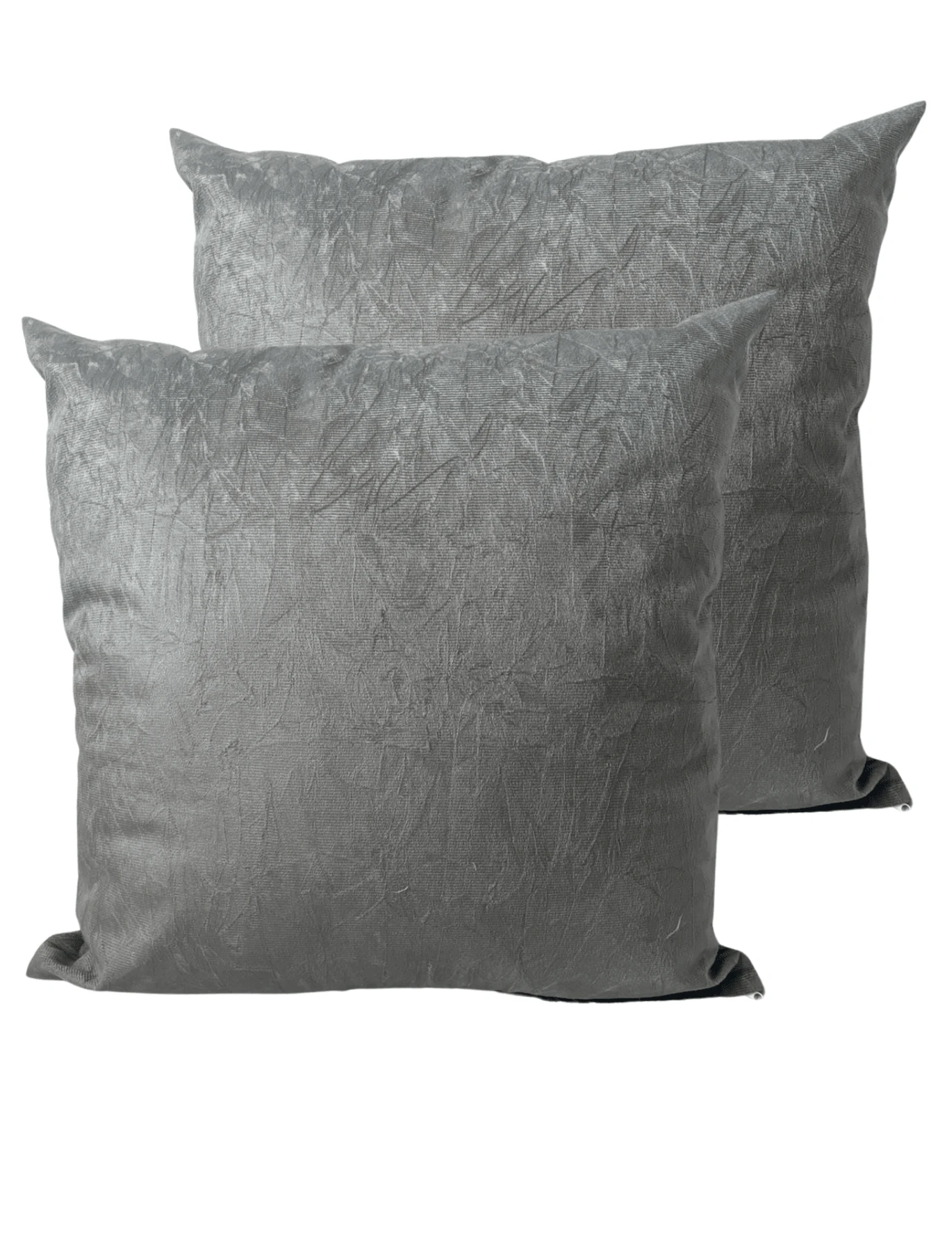 套件 2 層光滑麂皮裝飾枕頭 60x60 大號 - 灰色 - 查看 1