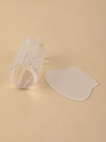 2pcs/Set Transparent Silicone French Stamp Scraper For Nail Art, Clear Large Scraper Plate, Gel Polish Transfer Tool - Clear - View 4