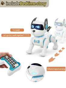 Remote Control Robot Cat Robot Dog For Kids, Interactive Robotic Dog Robotic Cat, Robo Dog Robo Cat, RC Robot With Touch Sensing, LED Eyes, Dance & Music - White - View 5