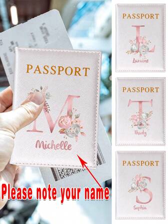 1pc Customized Name PU Passport Sleeve Cover Leather Passport Holder Protector Organizer Bank Business Card Case Protective Slim Portable Documents Storage Ultra Slim ID Card Wallet Coin Purse RFID Blocking Air Ticket Clip Fold Waterproof Women Man Christmas/Holiday Gift, Personalized Gifts For Women, Purses And Bags Ideal Gifts For Him Her, Boyfriend, Girlfriend, Friends For Anniversaries, For Christmas, For Holiday/ Vacation, For Outdoors/Outings/Travel/Hiking/Stadium/Sports/Climbing