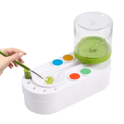 1pc Limpiador de pinceles de pintura, enjuagador de pinceles de acuarela con limpiador de desagüe, taza de enjuague de pinceles de pintura, dispensador de agua para pintura al óleo, limpiador de pinceles de pintura para acrílico y pintura a base de agua, suministros y herramientas para manualidades