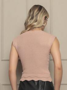 Women Knit Tops - Rusty Rose - View 2