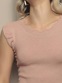 Women Knit Tops - Rusty Rose - View 4