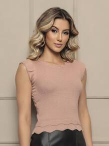 Women Knit Tops - Rusty Rose - View 5