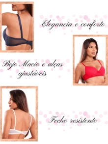 Kit 5 Single Bras With Premium Comfortable Cup Tulle Lace Adjustable Strap Women's Intimate Fashion Daily Comfort Light Push Up Sensual And Sexy - 白色 - 查看 5