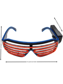 1 副无线 LED 百叶窗眼镜（带电池），荧光发光眼镜，适用于舞台表演、派对、夜总会，女士时尚眼镜，女士太阳镜，秋冬服装海滩配饰，复古 Y2k 基本款商务休闲礼品，适合夏季海滩度假、户外、旅行 - 彩色 - 查看 11