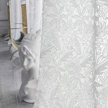 1Panel Viền ren trắng kiểu Pháp với bóng tóc màu hồng Rèm ren hoa trắng cho phòng khách Phòng công chúa, Rèm cà phê cho nhà bếp, Trang trí nội thất - trắng - Xem 7