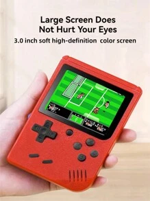 1 pieza Consola de juegos portátil. La nueva consola de juegos portátil contiene 400 juegos. La consola de juegos portátil retro de 3 pulgadas de recuerdos de la juventud se puede conectar a la televisión. La consola de juegos portátil mini clásica nostálgica y antigua rusa - Rojo - Ver 6