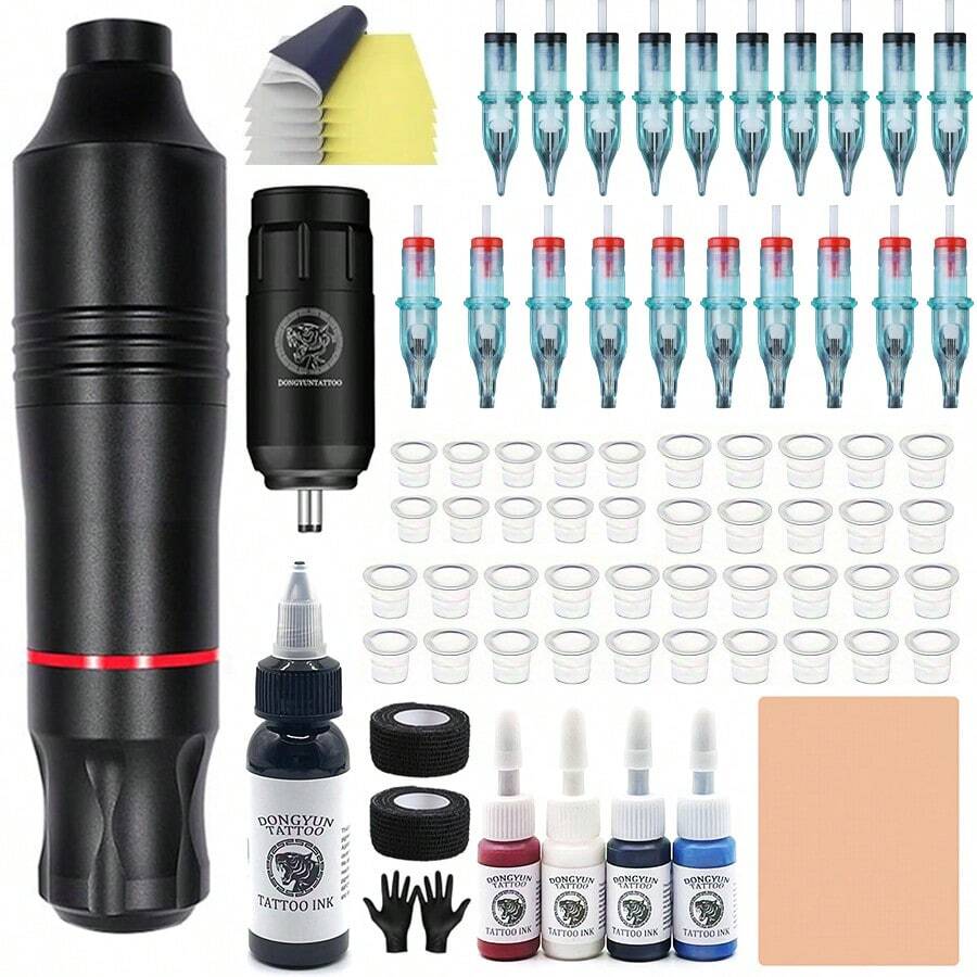 Professional Tattoo Machine Kit Rotary Tattoo Pen With Wireless Tattoo Power Supply Permanent Makeup Tool For Body Artist - Black - View 1