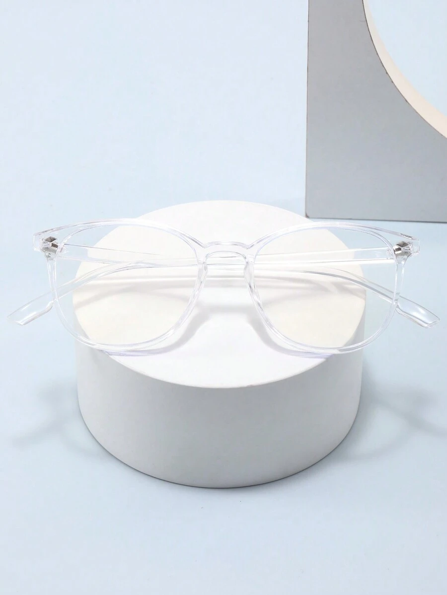 1 Cặp kính thời trang nam cổ điển không độ, kính mắt phong cách hàng ngày. - Trong sáng - Xem 1