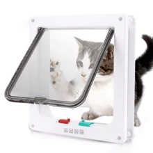 XL Lockable Pet Door 4 Way Locking Small Medium Large Dog Cat Flap White Frame - White - View 3