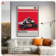 1PC Modern Motorcycle Racing Sports Wall Art Moto  Fans Canvas Painting Poster Decor For Bedroom Living Room Office Frameless - Red - View 32