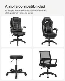 SONGMICS Muelle de Gas para Silla de Oficina, Carga de 200 kg, Pistón Neumático de Repuesto para Silla Giratoria, Silla Racing, Silla de Ejecutivo, Silla de Comedor, Longitud 255 mm, Negro/ Plata - Negro - Ver 4