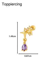 Toppiercing 1 chiếc khuyên xỏ hình trái tim bằng thép không gỉ hình bướm đính đá Zirconia phiên bản Hàn Quốc thời trang cho ngày lễ tình nhân, mẹ, mẹ, ngày của mẹ, quà tặng - Nhiều màu - Xem 18