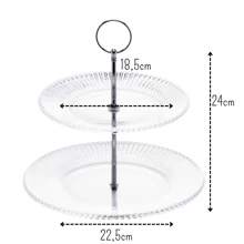 Prato Duplo vidro Para Bolos Doces Festas
