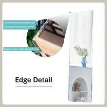 Door Mirror Full Length, 52"X 15.5" Full Body Over The Door Hanging Wall Mounted Mirror For Bedroom, Living Room, Cloakroom,Door Mirror Full Length, Full Body Over The Door Hanging Wall Mounted Mirror For Bedroom, Living Room, Cloakroom, Round White - 米色 - 查看 9