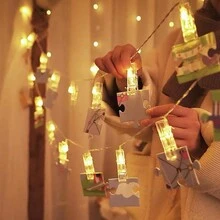 1pc LED Photo Clips String Light, Creative Decoration For Photo Wall, Battery Powered, Suitable For Indoor Decoration, Proposal, Festival And Confession (Colorful) - Multicolor - View 7