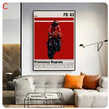 1PC Modern Motorcycle Racing Sports Wall Art Moto  Fans Canvas Painting Poster Decor For Bedroom Living Room Office Frameless - Red - View 16