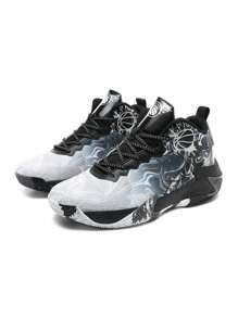 Men's Outdoor Basketball Shoes Rubber Sole Comfortable Breathable Sports Shoes - Black - View 8