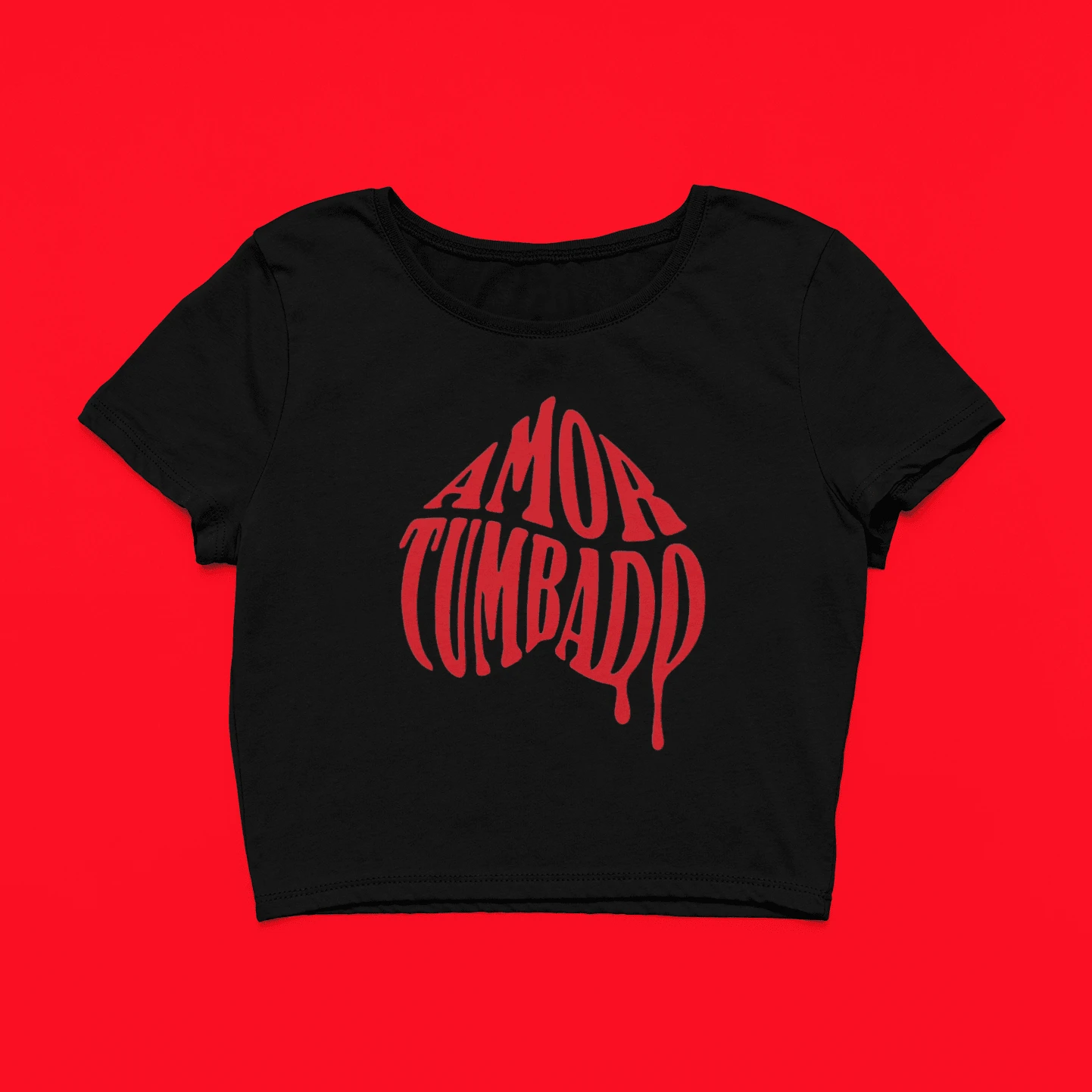 CROP TOP CT CORRIDOS TUMBADOS AMOR TUMBADO 10 - Negro - Ver 1