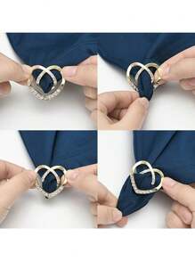 3pcs/Set Elegant And Minimalist Style Shirt Waist Buckle, Multi-Functional T-Shirt Hem Button, High-Quality Scarf Ring Brooch, For Fashion Accessories - Three-pack - View 3