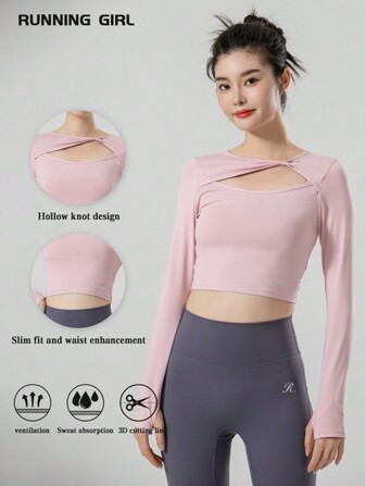 RUNNING GIRL Top atletico corto aderente e sexy a vestibilità slim fit RUNNING GIRL per donne, maglietta da yoga traspirante e asciugatura rapida, popolare tra gli appassionati di fitness e come top da palestra