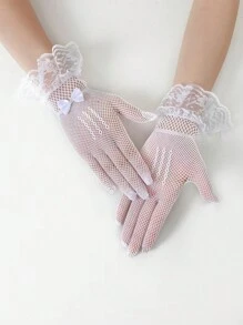 女士蕾丝手套优雅短款蕾丝手套茶会手套女士婚礼晚宴情人节 - 彩色 - 查看 11