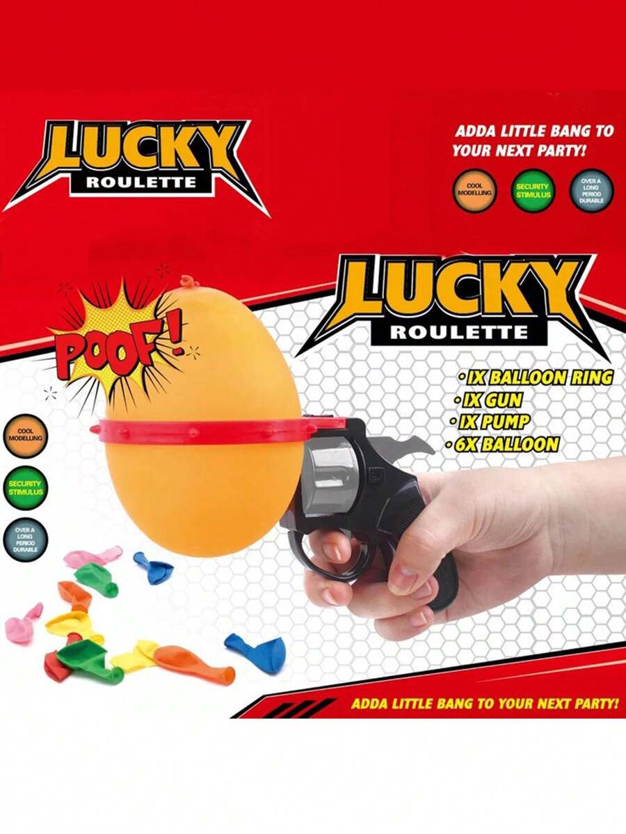 Russian Roulette Balloon Gun Prank Toy, Party Water Pistol For Interactive Game