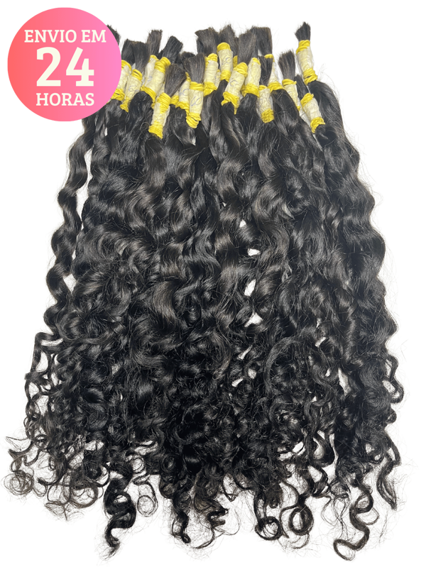 Mega Hair Cabelo 100% Humano -  Indiano Cacho Natural 50g 45 cm