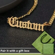 复古荣耀：定制链式项链，带有您的古董英文名字，1 件时尚、秋季时尚、复古、中性、老钱、西方、野性、哥特、朋克定制、个性化、独特理想礼物，适合他/她、男朋友、女朋友、爸爸、妈妈、家人、朋友、宠物、儿子、女儿、祖父母，适合周年纪念日、情人节、母亲节、生日、毕业典礼、父亲节、婚礼、日常穿着、派对、舞会 - 金色的 - 查看 6