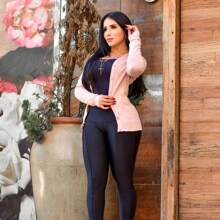 Women Cardigans - 乾枯玫瑰色 - 查看 1