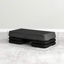 SPORTNOW Stepper aérobic fitness hauteur réglable 3 niveaux 10/15/20 cm surface antidérapante plastique, gris - Noir - Voir 4